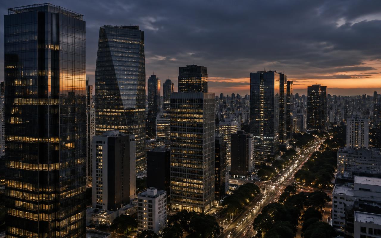 Vista urbana de São Paulo, Brasil